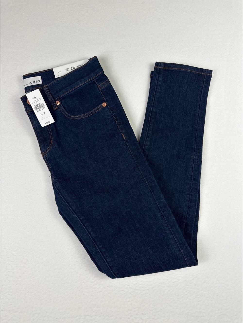 LOFT Modern Skinny Jeans Size 00 / 24 in Dark Blue Denim